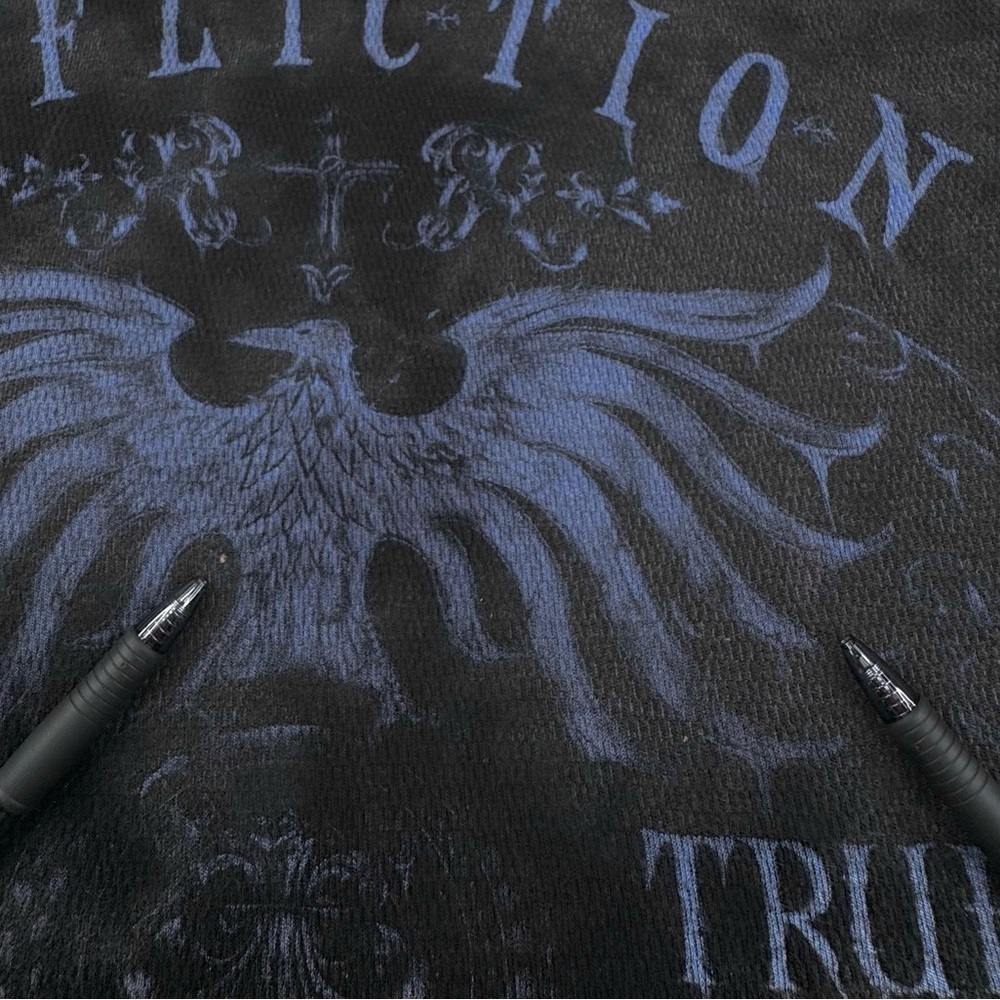 AFFLICTION Men's Long Sleeve Reversible Thermal Shirt. XXL skull bird distressed - Picture 4 of 15